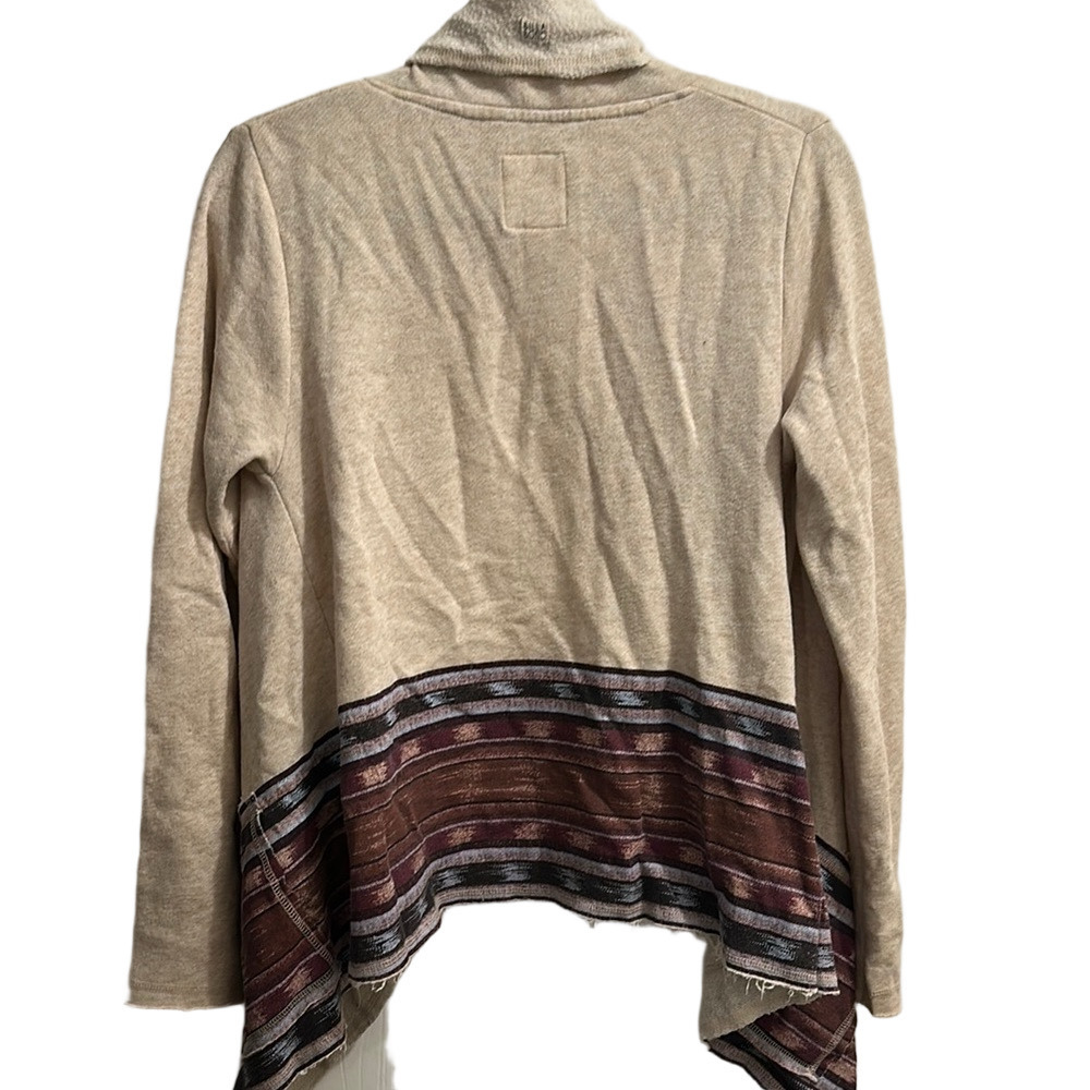 Billabong Cream Cardigan Asymmetrical Waterfall Knit - Picture 12 of 14